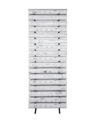 20 Slots Blueprint Poster Storage Rack Metal Roll File Storage Cart with  Wheels