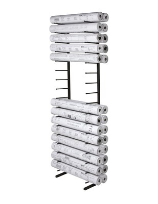 Brookside Design - Pivot Wall Mount Blueprint Storage Rack with 12