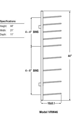 Brookside Design Vis-i-Rack 44"H High Capacity Blueprint Storage, Textured Black (VRW46)