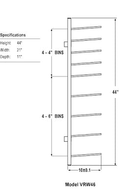 Brookside Design Vis-i-Rack 44"H High Capacity Blueprint Storage, Textured Black (VRW85)
