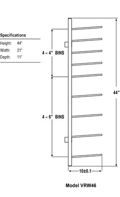 Brookside Design Vis-i-Rack 44"H High Capacity Blueprint Storage, Textured Black (VRW85)