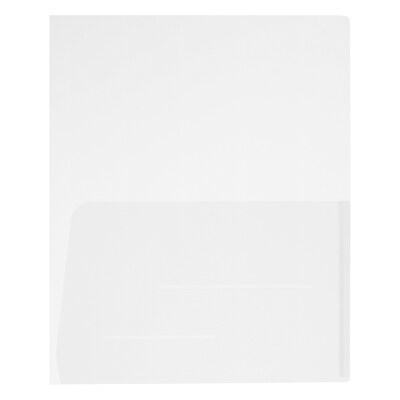 JAM Paper® Plastic See Through Two Pocket Folder, Clear, 108/pack (381RCLB)