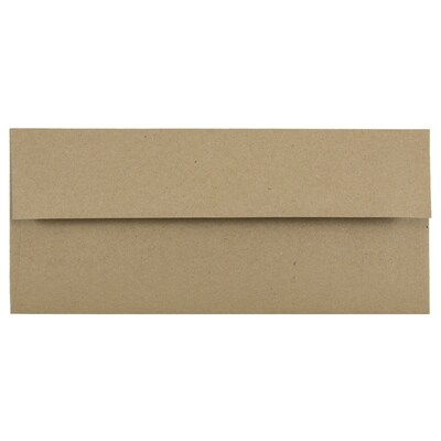 JAM Paper Open End #10 Currency Envelope, 4 1/8 x 9 1/2, Brown Kraft Paper Bag, 500/Pack (6314842H