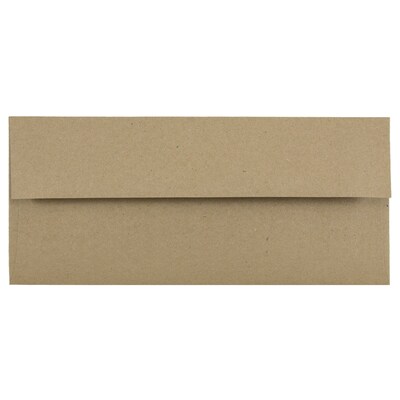 JAM Paper Open End #10 Business Envelope, 4 1/8 x 9 1/2, Brown Kraft, 50/Pack (6314842I)