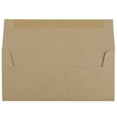 JAM Paper Open End #10 Kraft Business Envelope, 4 1/8 x 9 1/2, Brown Kraft, 50/Pack (6314842I)