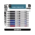 Zebra F-301 Retractable Ballpoint Pen, Fine Point, 0.7mm, Assorted Ink, 9 Pack (ZEB11169)