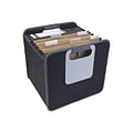 meori Foldable Fabric Office File Tote 13x13x12, Lava Black (A100094)