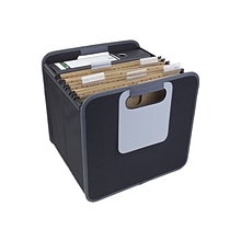 meori Foldable Fabric Office File Tote 13x13x12, Lava Black (A100094)