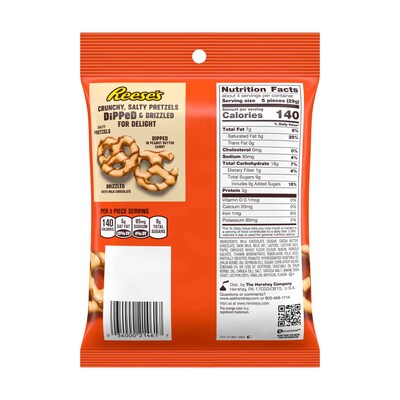 Reeses Dipped  Chocolate Pretzels Twists, 4 Bags/Box (246-00288)