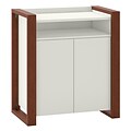 kathy ireland® Home by Bush Furniture Voss 31.75 Storage Cabinet with 1 Shelf, Cotton White/Serene Cherry (OSS129WC2-03)