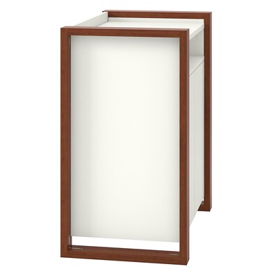 kathy ireland® Home by Bush Furniture Voss 31.75" Storage Cabinet with 1 Shelf, Cotton White/Serene Cherry (OSS129WC2-03)