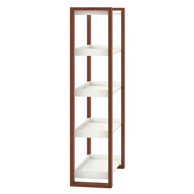 kathy ireland® Home by Bush Furniture Voss 5 Shelf Etagere Bookcase, Cotton White/Serene Cherry (OSB130WC2-03)