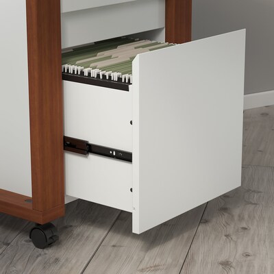 kathy ireland® Home by Bush Furniture Voss 1-Drawer Vertical File Cabinet, Letter, Cotton White/Serene Cherry, 20.87"D