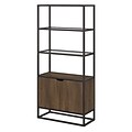 Bush Business Furniture Anthropology 64.13H 5-Shelf Bookcase with Doors, Rustic Brown Laminated Wood (ATB130RB-03)