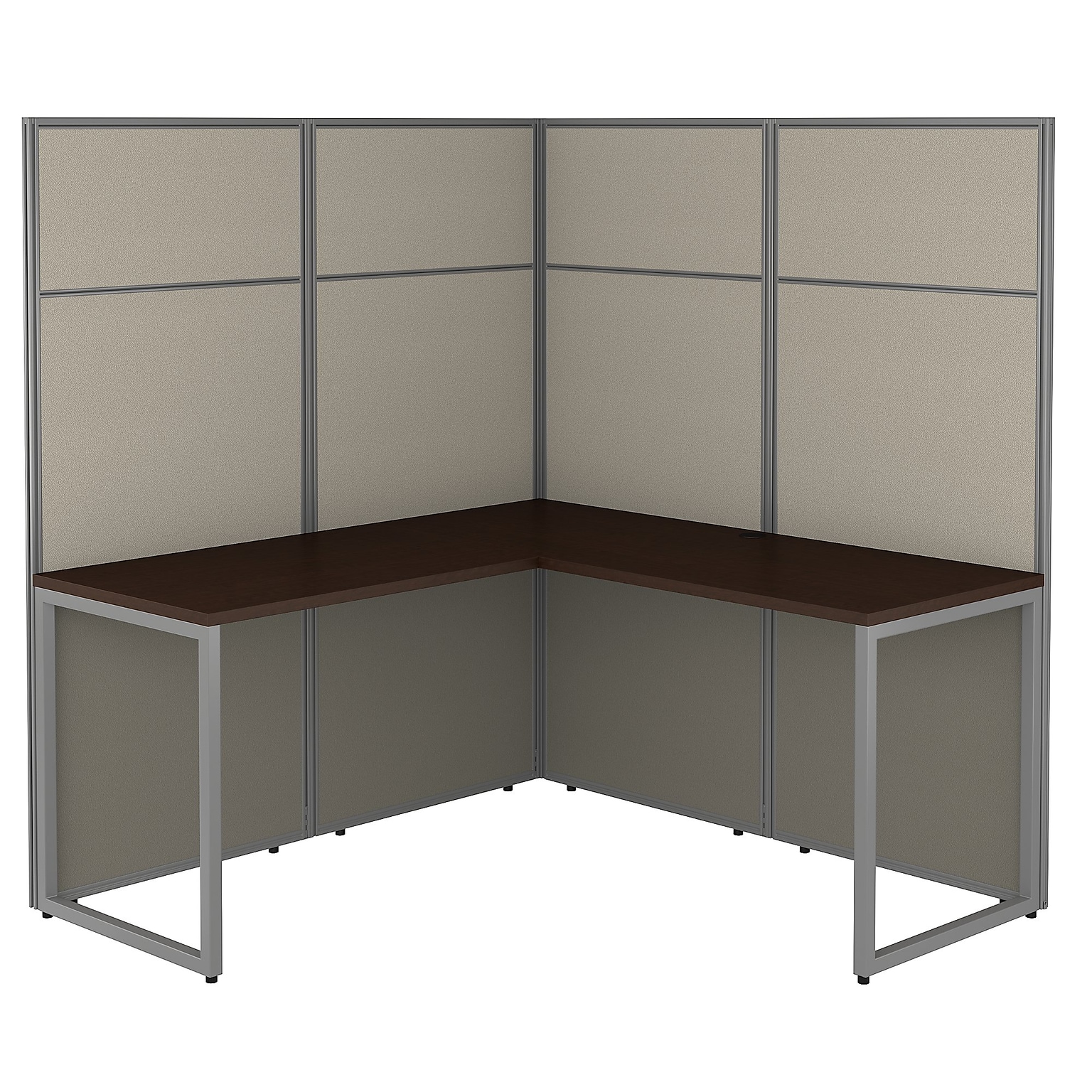 Bush Business Furniture Easy Office 66.34 x 60 L-Shaped Desk, Mocha Cherry (EODH360MR-03K)