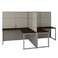 Bush Business Furniture Easy Office 66.34"H x 119.84"W 2 Person T-Shaped Cubicle Workstation, Mocha Cherry (EODH560MR-03K)