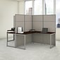 Bush Business Furniture Easy Office 66.34"H x 119.84"W 2 Person T-Shaped Cubicle Workstation, Mocha Cherry (EODH560MR-03K)