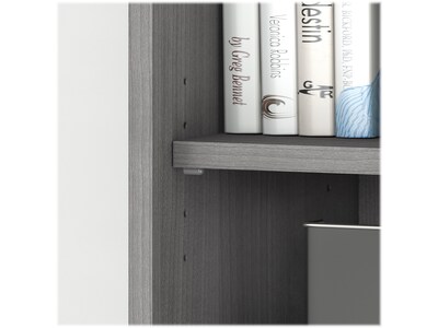 Bush Business Furniture Studio C 5 Shelf Bookcase with Doors, Platinum Gray (STC015PG)