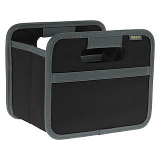 meori Mini Foldable Fabric Storage Box, 5x6.5x5, Lava Black
