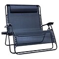 Creative Outdoor Distributor Love Seat Zero Gravity Folding Chair, Black (810310)
