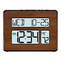 La Crosse Technology Backlight Atomic Calendar Walnut finish Clock with Large Digits (513-1419BL-WA)