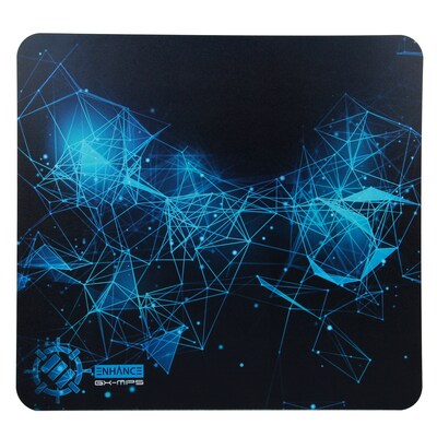ENHANCE Extended Gaming Mouse Pad w/ Hard ABS Plastic Tracking Surface, Non-Slip Rubber, Black and Blue Design (ENGXMP5100BKEW)