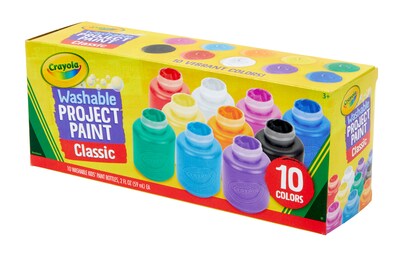 Crayola Classic Washable Watercolors, Assorted Colors, 2 oz., 10 Bottles/Pack (54-1205)