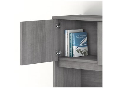 Bush Business Furniture Studio C 72W x 36D U Shaped Desk with Hutch, Bookcase and File Cabinets, Platinum Gray (STC001PGSU)
