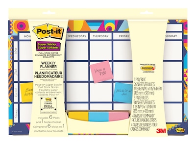 Post-it® 18 x 12 Planner with Super Sticky Notes (730-CAL-AQUA)