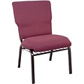 Advantage 21 Patterned Burgundy Church Chair With Book Rack And Card Pocket Fully Assembled, Pack of 20 (EPCHT-100-20)