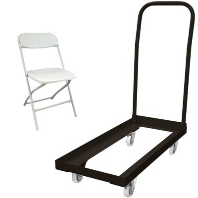 Advantage Folding Table Carts With 108 White Plastic Folding Chairs 3 Pack (3DHCDPPFCWHE108) | Quill