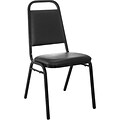 Advantage Black Vinyl-Padded Stackable Chairs 1.5 Padded Seat 2 Pack (827VINYLBBSB2)