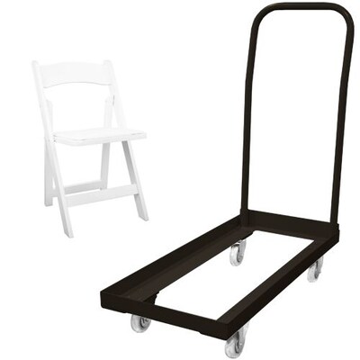 Advantage Folding Table Cart With 20 White Wood Folding Chairs (1DHCD80WFCW20) | Quill
