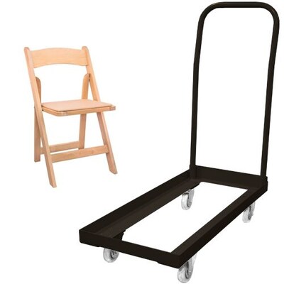 Advantage Folding Table Cart With 20 Natural Wood Folding Chairs (1DHCDWFCFNWF20) | Quill