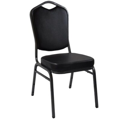 Advantage Black Vinyl Crown Back Banquet Chair, 50 Pack (CBBC-V-123)