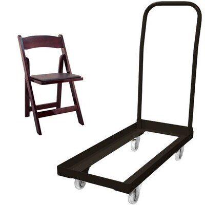 Advantage Folding Table Cart With 20 Mahogany Wood Folding Chairs (1DHCD80WFCM20) | Quill