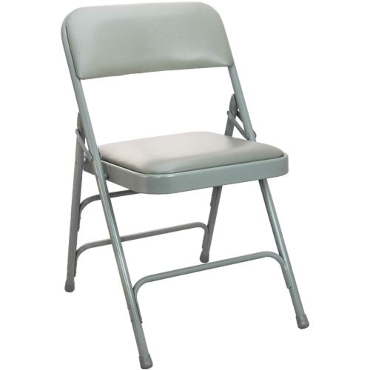 Advantage Gray Padded Metal Folding Chair, Gray 1 Vinyl Seat 80 Pack (DPI903V-GG)