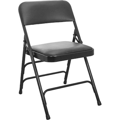 Advantage Black Padded Metal Folding Chair, Black 1 Vinyl Seat 80 Pack (DPI903V-BLK)
