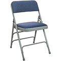Advantage Gray Padded Metal Folding Chair, Navy 1 Fabric Seat, 80 Pack (DPI903F-GN)