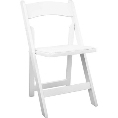 Advantage White Wood Folding Wedding Chairs 4 Pack (WFC-W-4)