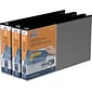 Stride QuickFit Heavy Duty 1" 3-Ring View Binders, Black (95011L)