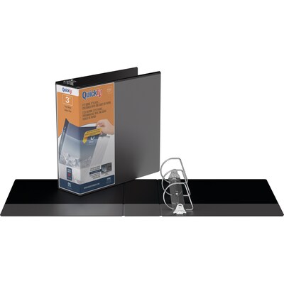 Stride 3 3-Ring View Binders, D-Ring, Black (8705-01)