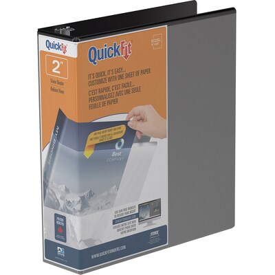 QuickFit Round Ring View Binder, 2 Black (88031)