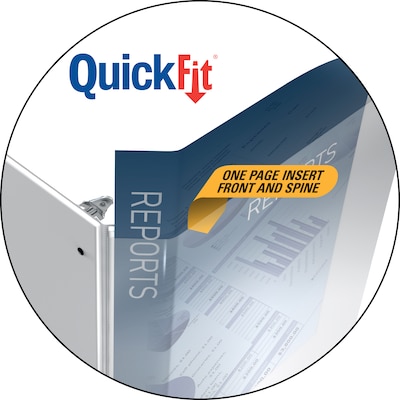 Stride QuickFit 2" 3-Ring View Binders, D-Ring, White (94030)