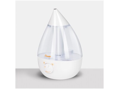 Crane Ultrasonic Cool Mist Tabletop Humidifier, 1-Gallon, For Rooms 500 sq. ft., Clear/White (EE-5301CW)