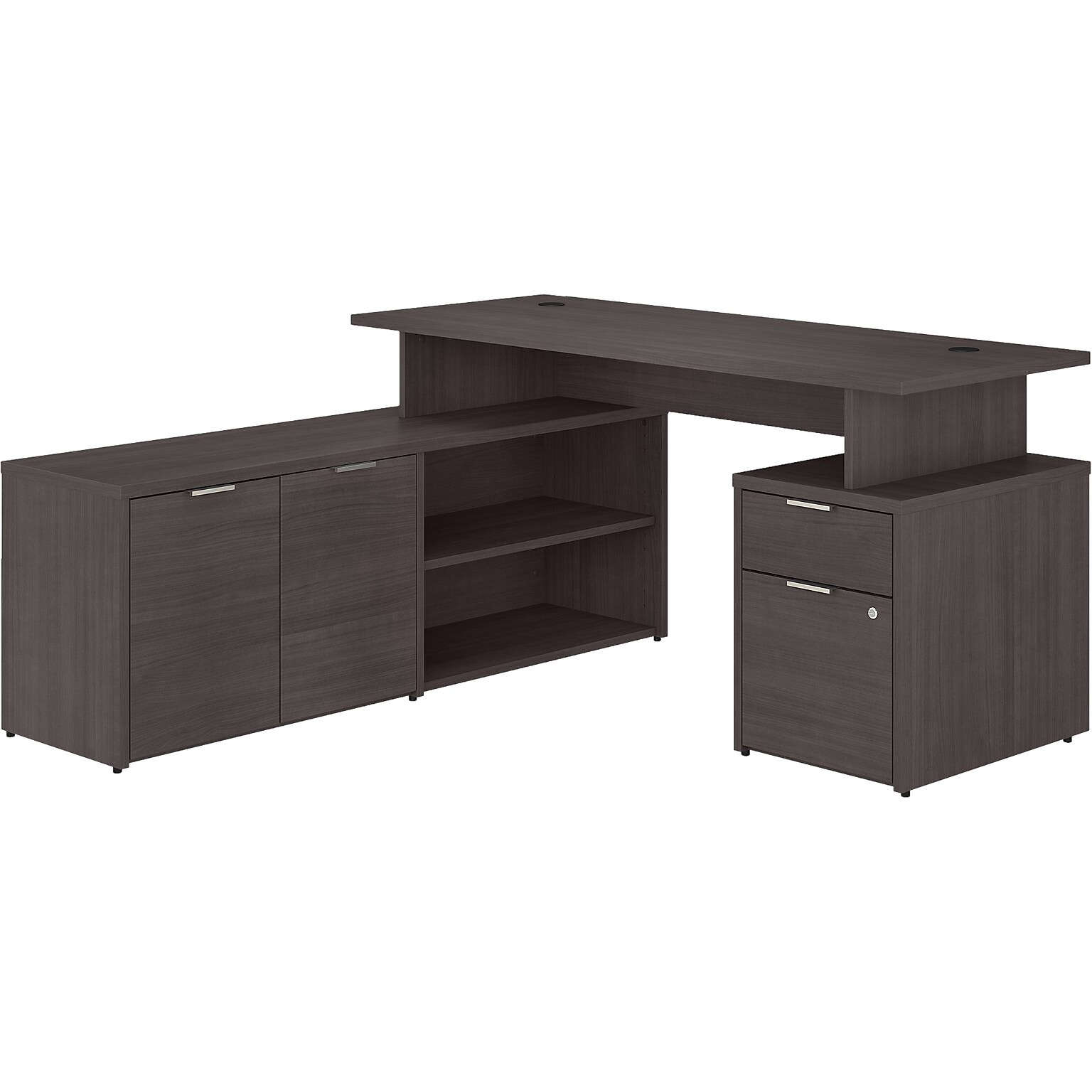 Bush Business Furniture Jamestown 60 L-Shaped Desk Bundle, Storm Gray (JTN021SGSU)