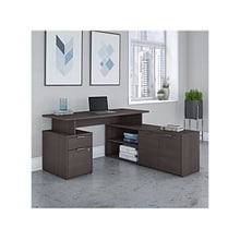 Bush Business Furniture Jamestown 60W L Shaped Desk with Drawers, Storm Gray (JTN021SGSU)