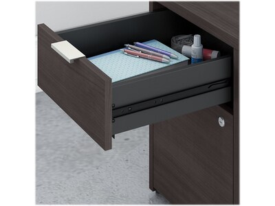 Bush Business Furniture Jamestown 60"W L Shaped Desk with Drawers, Storm Gray (JTN021SGSU)