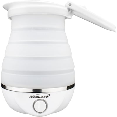 Brentwood Appliances Dual Voltage Collapsible Travel Kettle, 0.85 Qt, White(Kt-1508w)