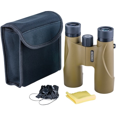 Carson Optical Stinger Compact Portable 12x 32 mm Binoculars, Brown/Black (HW-232)